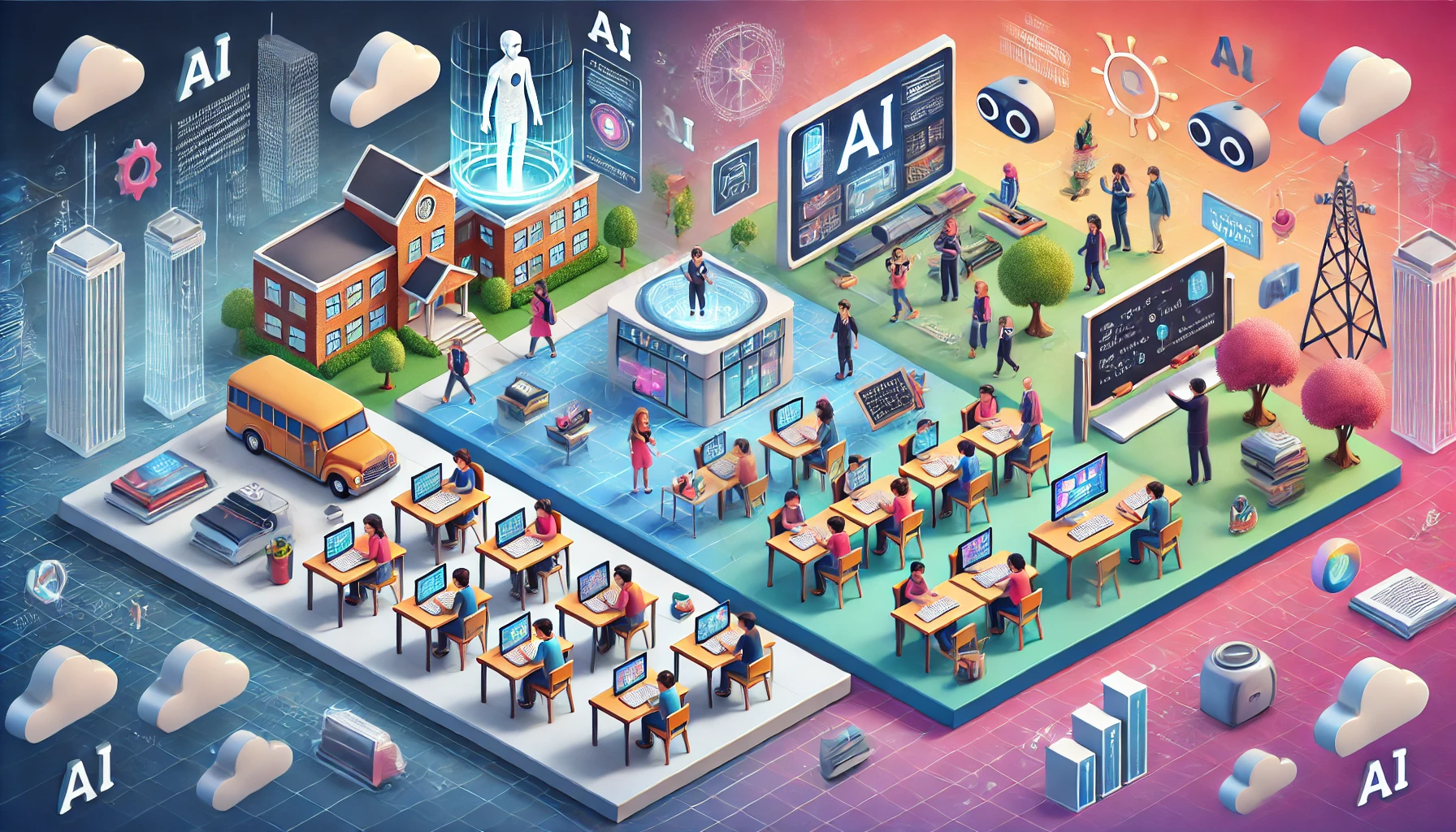 AI Tranformation of Education Illustration